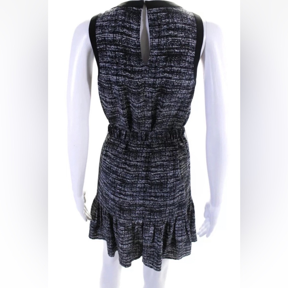 Joie Black & White Printed Belted Silk Sleeveless Dress - Small - Picture 8 of 10